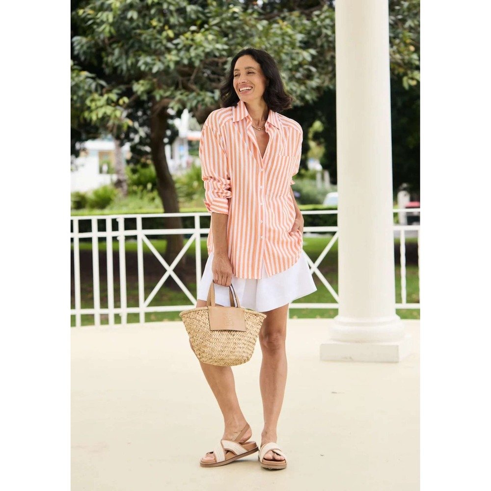 MAYE Berte Stripe Shirt Tangerine 3XL New With Tags